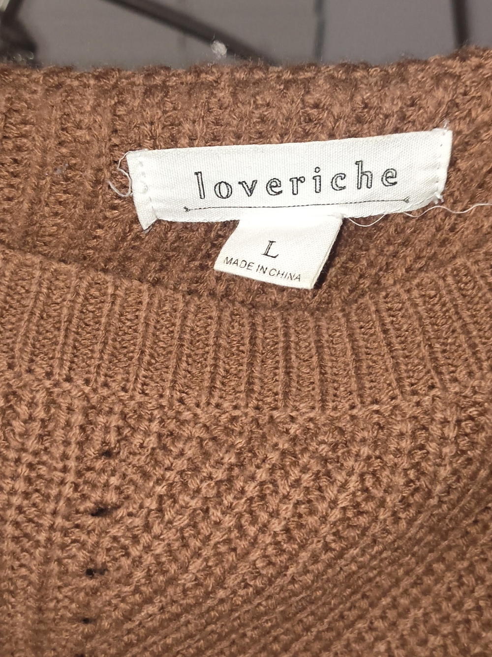 Love Riche Rust Brown Ribbed Crewneck Sweater - Picture 6 of 6